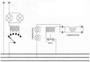 Schematic diagram of direct connection to residential 110/220-volt system.