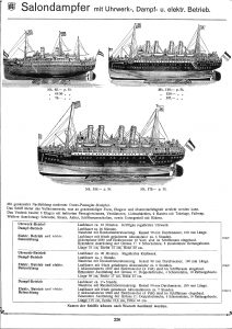 Marklin ocean liner boats from 1909 catalog 